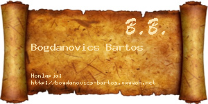 Bogdanovics Bartos névjegykártya